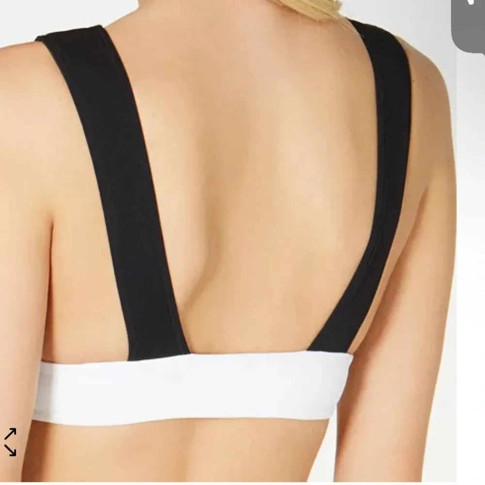 Volcom Black & White Color Block Bikini Swim Top